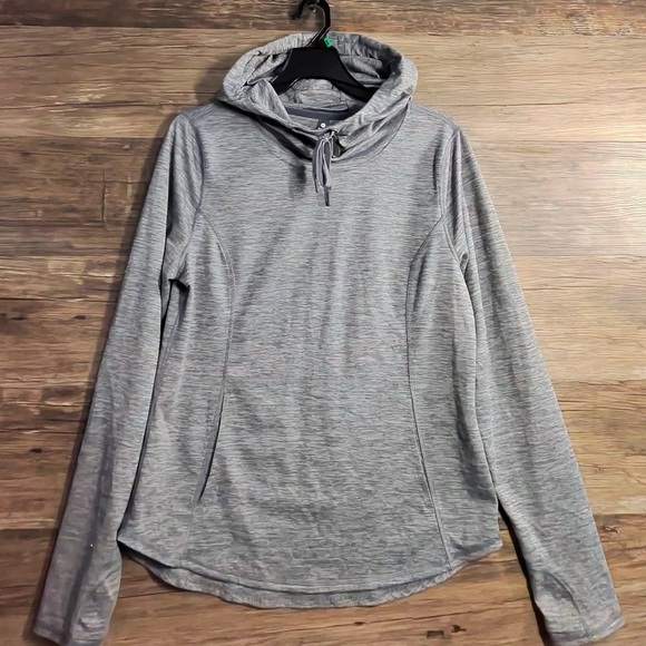90 Degree By Reflex Gray Long Sleeve Relaxed Hoodie - Picture 1 of 9